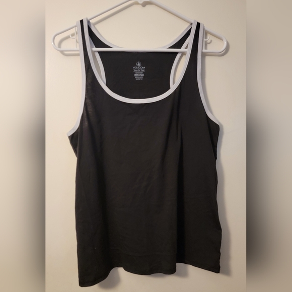 Volcom Women's Black and White Tank Top - Picture 1 of 4